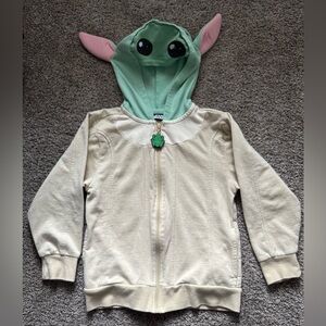 Star Wars Baby Yoda with Character Ears Cream and Green Hoodie for